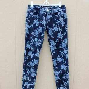Floral printed low rise printed denim jeggings
